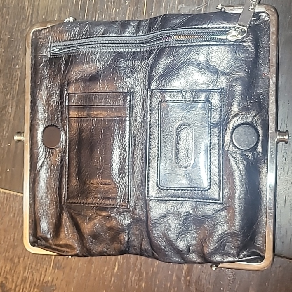 Double side hobo waxed leather wallet